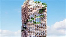 Dřevěný mrakodrap by měl v Tokiu vyrůst do roku 2041. Dřevěný mrakodrap by měl v Tokiu vyrůst do roku 2041.