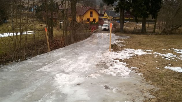 Ledov silnice byla teba v ulici U Mohelky v Jablonci.