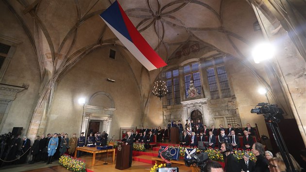 Slavnostn inaugurace prezidenta Miloe Zemana ve Vladislavskm sle Praskho hradu. (8. bezna 2018)