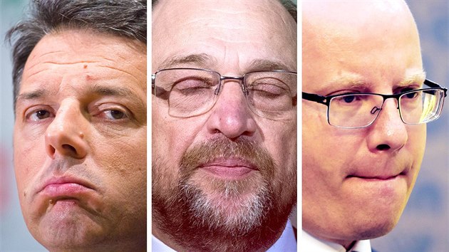 PORAENÍ. Matteo Renzi, Martin Schulz a Bohuslav Sobotka
