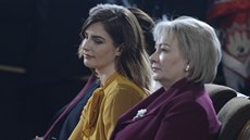 Ivana Zemanová s dcerou Kateinou na prezidentské inauguraci. (8. bezna 2018)