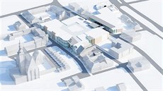 Vizualizace budoucí podoby centra Prostějova po zbourání Společenského domu. Má... Vizualizace budoucí podoby centra Prostějova po zbourání Společenského domu. Má...