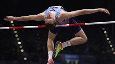 Ruský výškař Danil Lysenko nad laťkou Ruský výškař Danil Lysenko nad laťkou