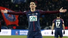 Angel Di María, záložník PSG, se raduje z gólu v zápase francouzské Ligue 1... Angel Di María, záložník PSG, se raduje z gólu v zápase francouzské Ligue 1...