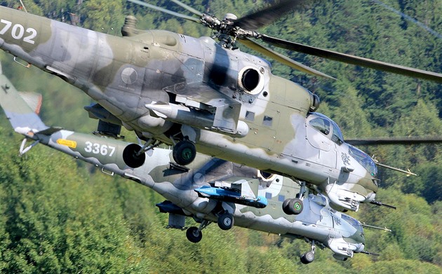 Bojové vrtulníky Mi-24 Vzduných sil Armády eské republiky (ilustraní snímek)