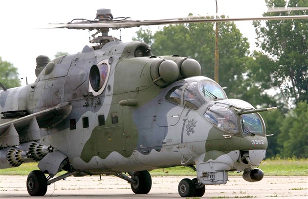 Bojový vrtulník Mi-24/35 211. taktické letky (takzvané tygí letky) Vzduných...