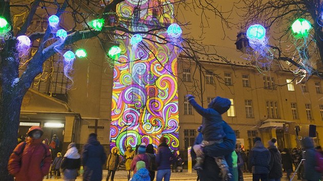 Festival svtla Blik Blik se konal v Plzni (17. bezna 2018).