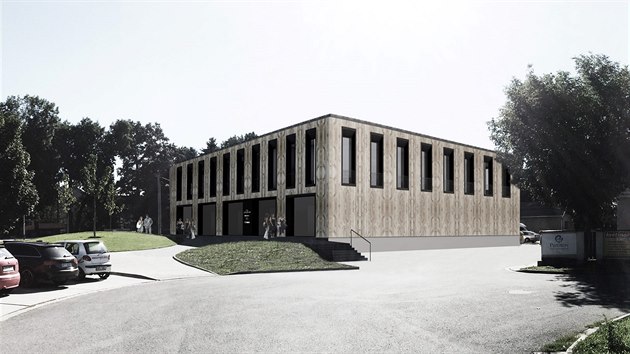 Plánovaná podoba budovy v Uherském Brodě. V roce 2015 zde psychicky nemocný muž zastřelil osm návštěvníků restauraci Družba.