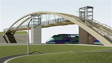 Vizualizace nové lávky na karlovarském horním nádraží (směr na Růžový vrch). Vizualizace nové lávky na karlovarském horním nádraží (směr na Růžový vrch).