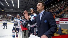 Liberecký trenér Filip Pešán gestikuluje na rozhodčího ve čtvrtfinálovém utkání... Liberecký trenér Filip Pešán gestikuluje na rozhodčího ve čtvrtfinálovém utkání...