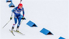 Veronika Vítková na trati závodu smíšených dvojic v Kontiolahti. Veronika Vítková na trati závodu smíšených dvojic v Kontiolahti.