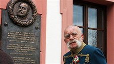Při odhalování pamětní desky maďarského hrdiny Norberta Ormaiho se v jeho... Při odhalování pamětní desky maďarského hrdiny Norberta Ormaiho se v jeho...