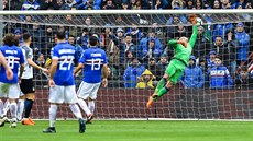 Momentka ze zápasu Sampdoria Janov - Inter Milán. Momentka ze zápasu Sampdoria Janov - Inter Milán.