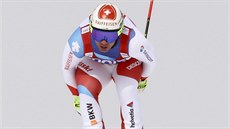 Švýcarský lyžař Beat Feuz na trati sjez¨du v Aare. Švýcarský lyžař Beat Feuz na trati sjez¨du v Aare.