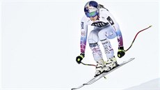 Americká lyaka Lindsey Vonnová na trati superobího slalomu v Aare.