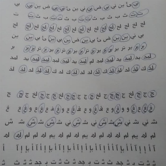 Pracovní list pro dyslektiky s arabtinou pobouil lidi na sociálních sítích.