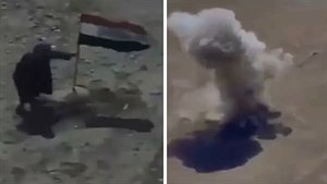 Mu z ISIS chtl ukrást vlajku, dostal raketou