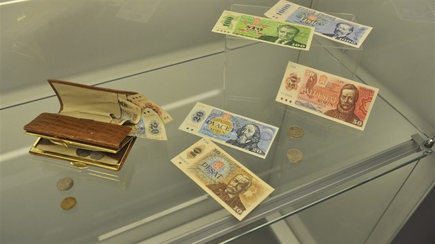 Na vstav 100 let republiky - oekvn, nadje a skutenost v jihlavskm Muzeu Vysoiny jsou k vidn i historick bankovky - na snmku platidla z konce osmdestch let.