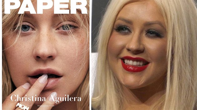 Christina Aguilera bez make-upu na oblce magaznu Paper a nalen na pedstaven filmu Variet