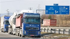 Řidiči odstavují kamiony i podél silnic. Řidiči odstavují kamiony i podél silnic.