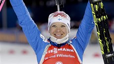 Kaisa Mäkäräinenová z Finska zvítězila ve stíhacím závodě v Tjumeni. Kaisa Mäkäräinenová z Finska zvítězila ve stíhacím závodě v Tjumeni.