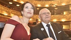 Hereka Tereza Kostková a herec Milan Kako v praském Národním divadle, kde...
