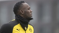 Usain Bolt na tréninku fotbalist bundesligového Dortmundu