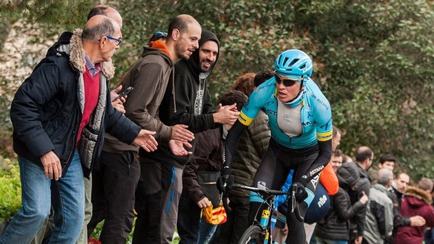 Jan Hirt v dresu týmu Astana při závodu Kolem Katalánska. Jan Hirt v dresu týmu Astana při závodu Kolem Katalánska.