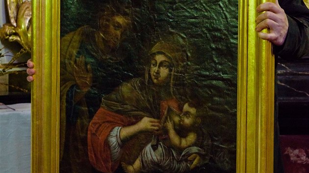 V kostele Nejsvtj Trojice v hospitlu Kuks je u na pvodnm mst opraven oboustrann obraz, kter zachycuje Pannu Marii kojc Jeka a Nejsvtj Trojici.