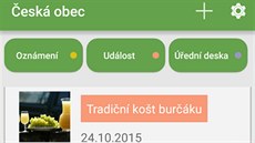 Aplikace Česká obec. Aplikace Česká obec.