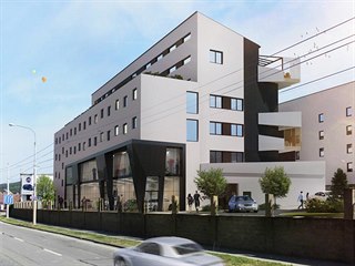 Vizualizace připravovaného bytového domu ve Zlíně-Malenovicích.