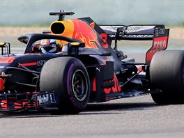 Daniel Ricciardo z Red Bullu na trati Velk ceny ny.