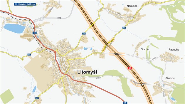 Nvrh trasy D35 v okol Litomyle