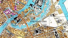 Dánská metropole Koda na detailní sovtské map.