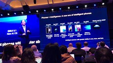 Kuník Jan: Eric Xu, úadujíci pedseda pedstavenstva Huawei na konferenci HAS 2018 v en-enu.