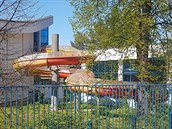 Tobogan na budějovické plovárně je nyní dlouhý 70 metrů. Tobogan na budějovické plovárně je nyní dlouhý 70 metrů.