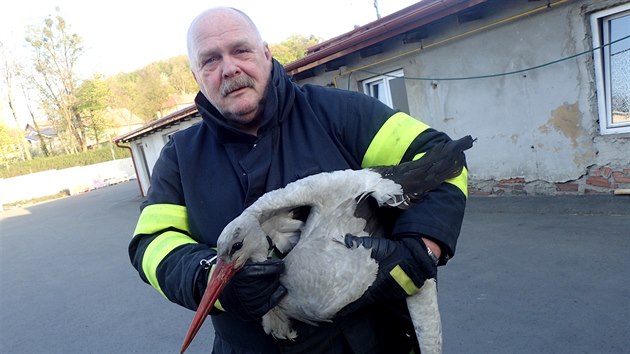 Jeden z umounnch p, kter hasii vythli ve Fulneku z trob komna (22. dubna 2018).