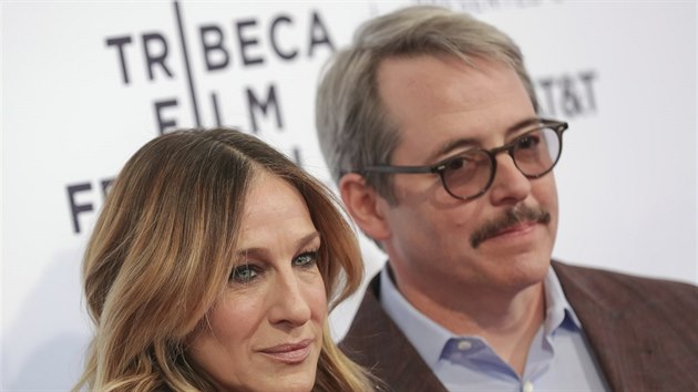 Sarah Jessica Parker s manelem Matthewem Broderickem na Tribeca Film Festivalu (duben 2018)