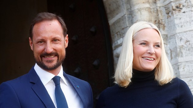 Norsk korunn princ Haakon a korunn princezna  Mette-Marit (Tallinn, 26. dubna 2018)
