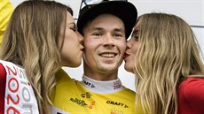 Slovinský cyklista Primož Roglič po první etapě závodu Kolem Romandie. Slovinský cyklista Primož Roglič po první etapě závodu Kolem Romandie.