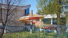 Tobogan na budějovické plovárně je nyní dlouhý 70 metrů. Tobogan na budějovické plovárně je nyní dlouhý 70 metrů.