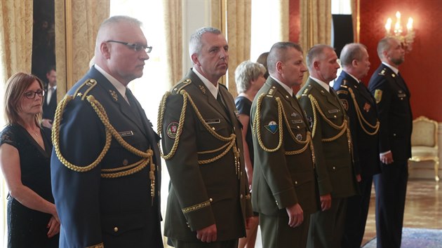 Prezident Zeman na Praskm hrad jmenoval nov generly (8. kvtna 2018).