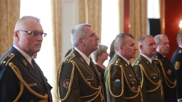 Prezident Zeman na Praskm hrad jmenoval nov generly (8. kvtna 2018).