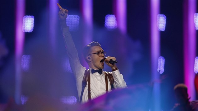Mikolas Josef v prvnm semifinle Eurovize 2018