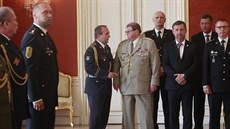 Prezident Zeman na Praském hrad jmenoval nové generály (8. kvtna 2018).