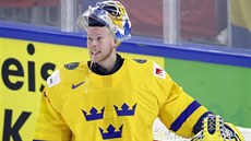 Švédský gólman Magnus Hellberg v utkání s Českem. Švédský gólman Magnus Hellberg v utkání s Českem.