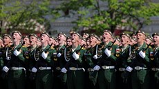 Vojenská pehlídka na Rudém námstí v Moskv. (9. kvtna 2018)