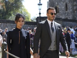 Victoria Beckhamová a David Beckham na svatb prince Harryho a Meghan Markle...