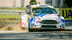 Rallye Český Krumlov. Na snímku je posádka Kopáček/Rendlová s Fordem. Rallye Český Krumlov. Na snímku je posádka Kopáček/Rendlová s Fordem.