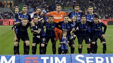 Tým Interu Milán před zápasem se Sassuolem. Tým Interu Milán před zápasem se Sassuolem.